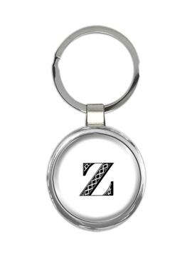 Monogram Letter Z : Gift Keychain Name Initial Alphabet ABC