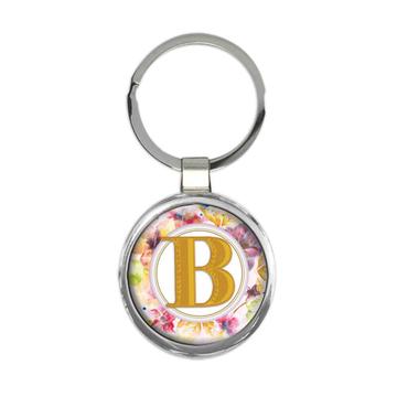 Monogram Letter B : Gift Keychain Initial Name ABC Alphabet