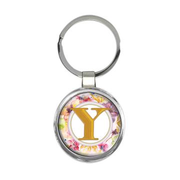 Monogram Letter Y : Gift Keychain Name Initial Alphabet ABC