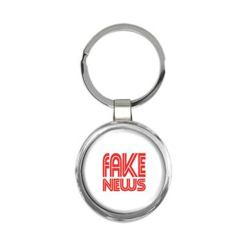 Fake News : Gift Keychain CNN Font Trump Politics Funny MAGA Keep America Great