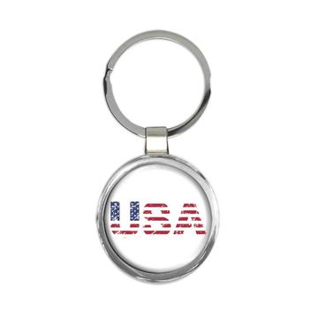 USA Vintage : Gift Keychain Americana Patriot Flag Country