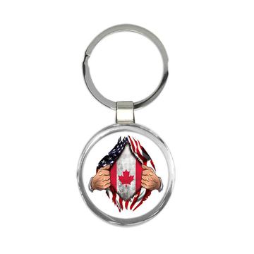 Canada : Gift Keychain Flag USA American Chest Canadian Expat Country