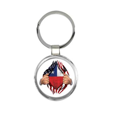 Chile : Gift Keychain Flag USA American Chest Chilean Expat Country