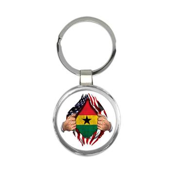 Ghana : Gift Keychain Flag USA American Chest Ghanaian Expat Country