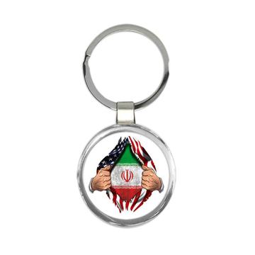Iran : Gift Keychain Flag USA American Chest Iranian Expat Country Made in USA