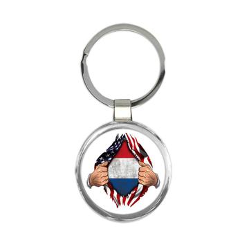Netherlands : Gift Keychain Flag USA Chest American Dutch Expat Country