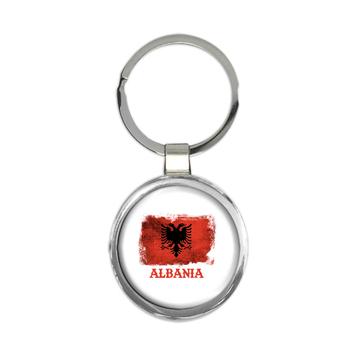 Albania : Keychain Distressed Flag Gift Vintage Albanian Expat Country