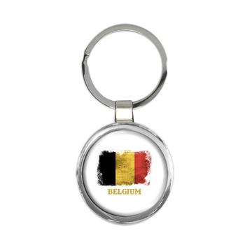 Belgium Belgian Flag : Gift Keychain European Union Country Souvenir Distressed Pride Vintage