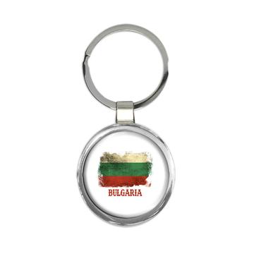 Bulgaria Bulgarian Flag : Gift Keychain Europe Country Souvenir Sofia Distressed Art Patriotic Vintage