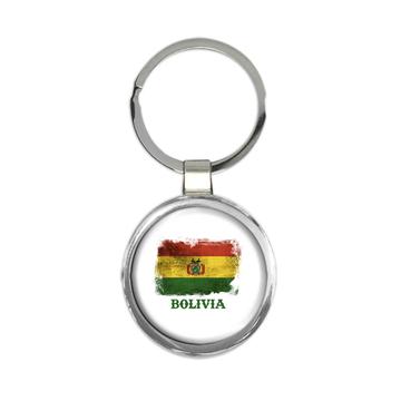 Bolivia Bolivian Flag Distressed : Gift Keychain South American Latin Country Souvenir Patriotic Art