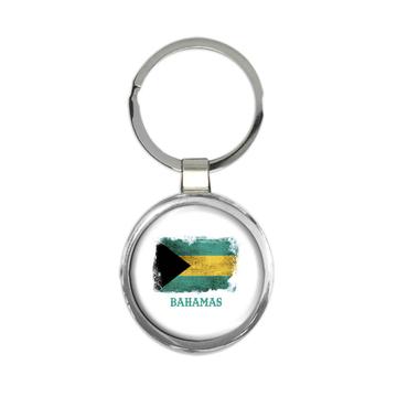 Bahamas Bahamian Flag : Gift Keychain Distressed North American Country Souvenir Pride Vintage