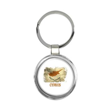 Cyprus Cypriot Flag : Gift Keychain Distressed Art European Country Souvenir National Vintage Pride