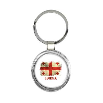 Georgia Georgian Flag : Gift Keychain For Proud Citizen Europe Country Souvenir Patriotic Art