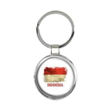 Indonesia Indonesian Flag : Gift Keychain South East Asia Country Pride Souvenir Patriotic Vintage