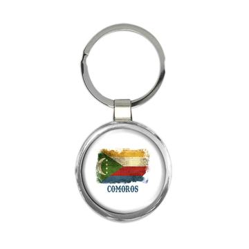 Comoros Comoran Flag : Gift Keychain Distressed Africa African Country Souvenir National Vintage Art