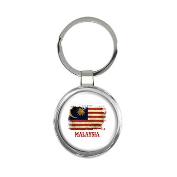 Malaysia Malaysian Flag : Gift Keychain South East Asia Asian Country Vintage Souvenir National