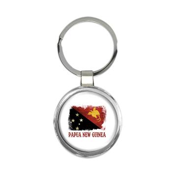 Papua New Guinea Guinean Flag : Gift Keychain Country Vintage National Souvenir Australia Distressed