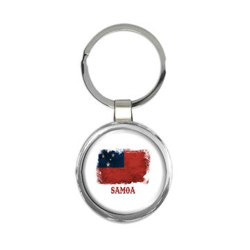 Samoa Flag : Gift Keychain Distressed Art Polynesian Country Souvenir National Pride Vintage