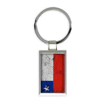 Chile : Gift Keychain Flag Retro Artistic Chilean Expat Country