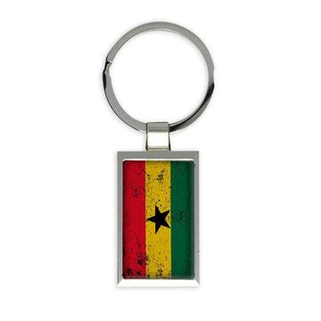 Ghana : Gift Keychain Flag Retro Artistic Ghanaian Expat Country