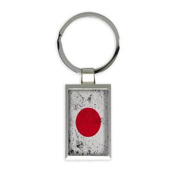 Japan : Gift Keychain Flag Retro Artistic Japanese Expat Country