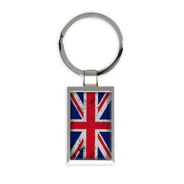 United Kingdom : Gift Keychain Flag Retro Artistic British Expat Country