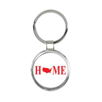 USA Home Map : Gift Keychain Americana United States American Silhouette Country