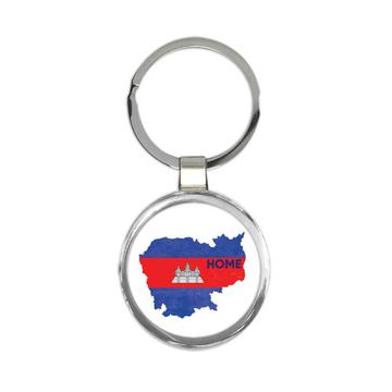 Cambodia Home MAP Flag : Gift Keychain Cambodian Epat Country Pride Souvenir