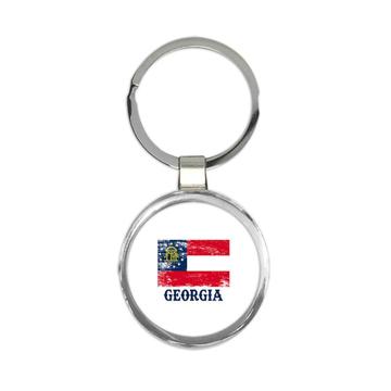 Georgia : Gift Keychain Flag Distressed Souvenir State USA Christmas Coworker