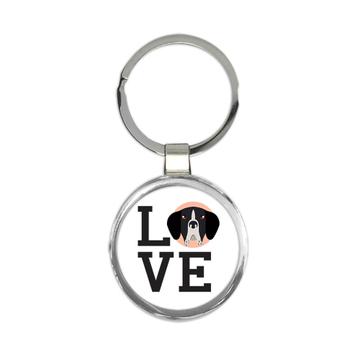 Love German Pointer Cute : Gift Keychain Dog Cartoon Funny Owner Heart Pet Mom Dad