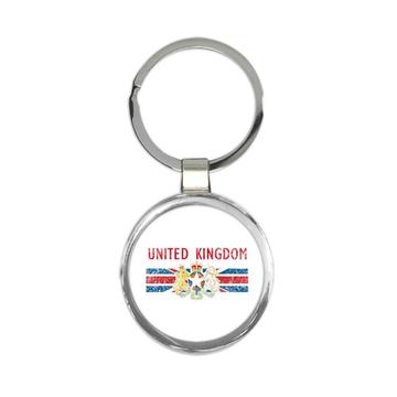 London : Gift Keychain Crest Expat Flag Country UK England British United Kingdom