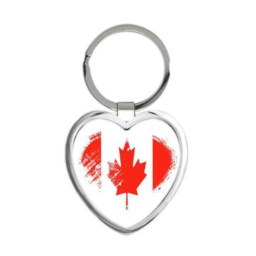 Canadian Heart : Gift Keychain Canada Country Expat Flag Patriotic Flags National