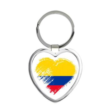 Colombian Heart : Gift Keychain Colombia Country Expat Flag