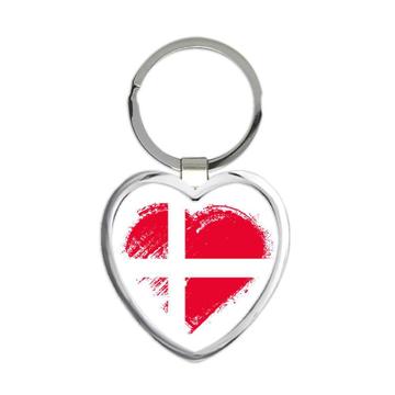 Danish Heart : Gift Keychain Denmark Country Expat Flag Patriotic Flags National