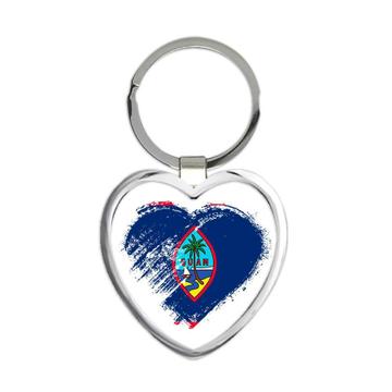 Guamanian Heart : Gift Keychain Guam Country Expat Flag Patriotic Flags National