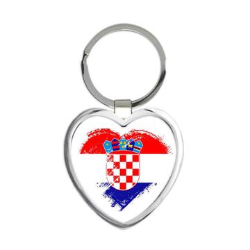 Croatian Heart : Gift Keychain Croatia Country Expat Flag Patriotic Flags National