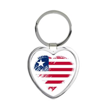 Liberian Heart : Gift Keychain Liberia Country Expat Flag Patriotic Flags National