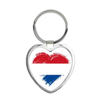 Dutch Heart : Gift Keychain Netherlands Country Expat Flag Patriotic Flags National