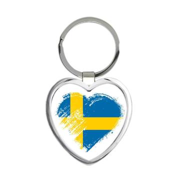Swedish Heart : Gift Keychain Sweden Country Expat Flag Patriotic Flags National