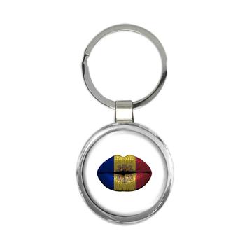 Lips Andorran Flag : Gift Keychain Andorra Expat Country For Her Woman Feminine Souvenir Sexy