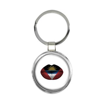 Lips Antigua And Barbuda Flag : Gift Keychain Expat Country For Her Woman Feminine Souvenir
