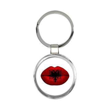 Lips Albanian Flag : Gift Keychain Albania Expat Country For Her Woman Feminine Women Sexy Flags Lipstick