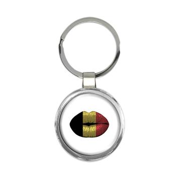 Lips Belgian Flag : Gift Keychain Belgium Expat Country For Her Women Feminine Lipstick Sexy