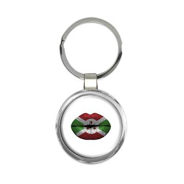 Lips Burundian Flag : Gift Keychain Burundi Expat Country For Her Women Feminine Lipstick Sexy