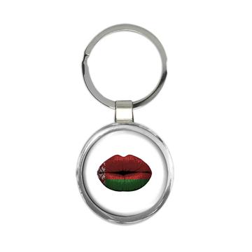 Lips Belarusian Flag : Gift Keychain Belarus Expat Country For Her Women Feminine Lipstick Sexy