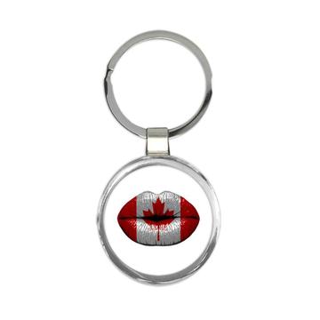 Lips Canadian Flag : Gift Keychain Canada Expat Country For Her Woman Feminine Women Sexy Flags Lipstick