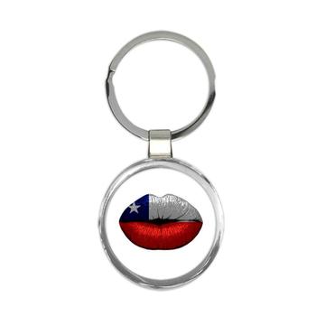 Lips Chilean Flag : Gift Keychain Chile Expat Country For Her Woman Feminine Women Sexy Flags Lipstick