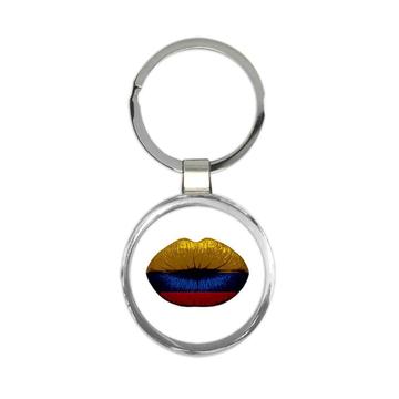 Lips Colombian Flag : Gift Keychain Colombia Expat Country