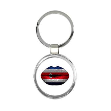 Lips Costa Rican Flag : Gift Keychain Costa Rica Expat Country