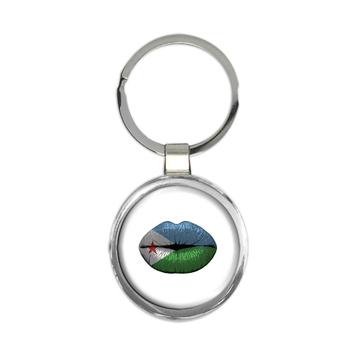 Lips Djiboutian Flag : Gift Keychain Djibouti Expat Country For Her Woman Feminine Lipstick Sexy